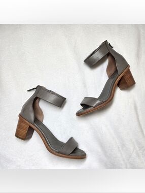 Frye Brielle Heeled Sandals Women's 6.5 Gray Back Zip